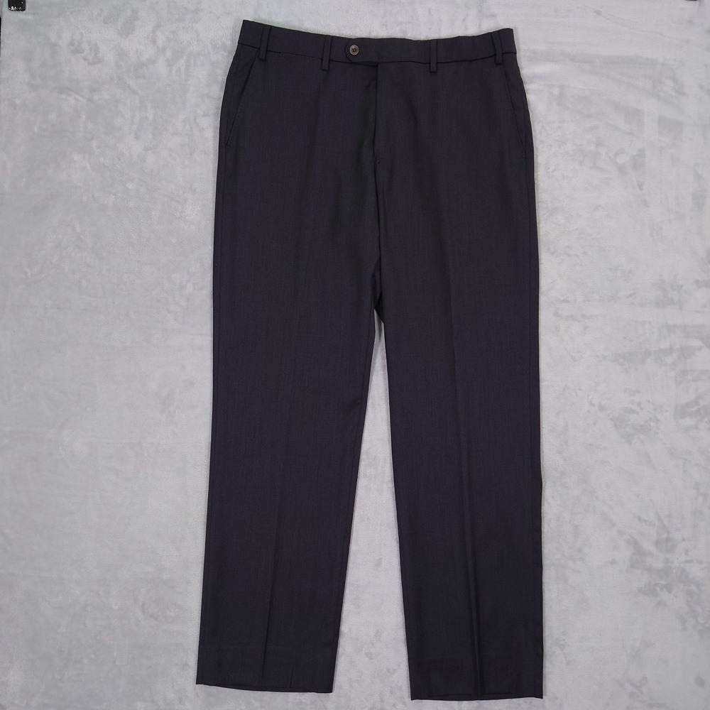 Patrick James Reserve Loro Piana Super 130s Wool Dress Slacks Mens 35x30.5 Gray